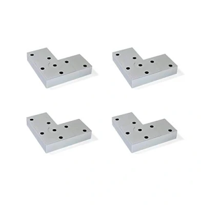 Image of Emuca 2022825 feet, Furniture Silver Plastic, Set of 4 Legs 12mm high, Metallic Grey, 12 mm