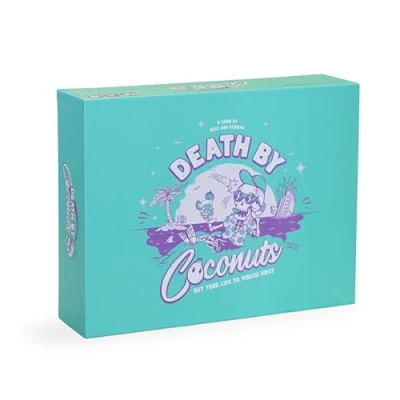 Image of Bubblegum Stuff Death by Coconuts Bet Your Life To Finish First Family Board Game 250 Cards / 2 8 Players