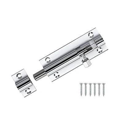 Image of TERF® Door Bolt Polished Chrome Barrel Slide Lock 50mm [2&#039;&#039;] Latch with Screws Ideal for Internal and External Doors Locks Bedroom Bathroom Toilet Shed Gate Cupboards Cabinets
