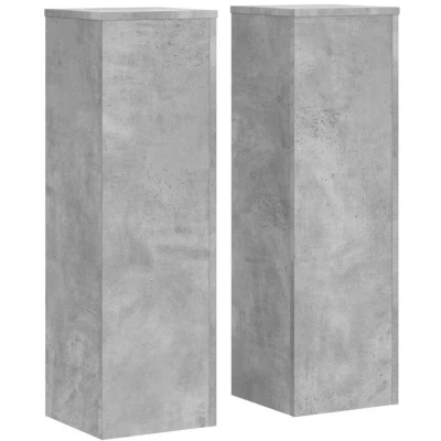 Image of vidaXL Plant Stand 2pcs Concrete Grey 25x25x80 cm Engineered Wood