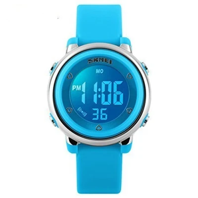 Image of SKMEI 1100 Children Digital Display Silicone Band LED Screen Waterproof Blue Watch
