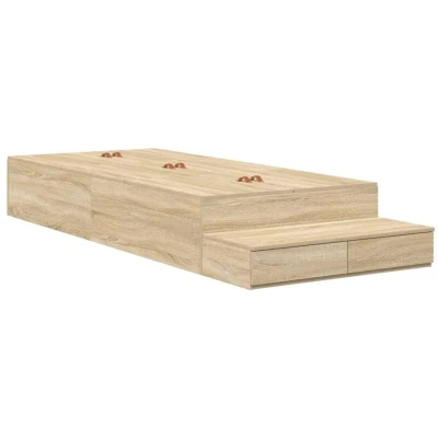 Image of vidaXL Storage Bed Frame Sonoma Oak 100x200 cm