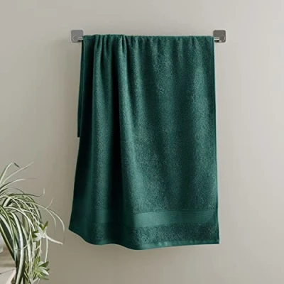 Image of Catherine Lansfield Anti Bacterial Soft &amp; Absorbent Cotton Bath Towel Forest Green