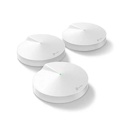 Image of TP Link Deco M5 Whole Home Mesh Wi Fi System, Up to 5500 sq ft Coverage, Compatible with Amazon Echo/Alexa, Antivirus Security Protection and Parental Controls, Pack of 3