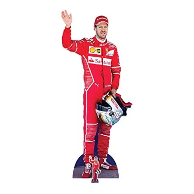 Image of Star Cutouts Ltd Sebastian Vettel Red, Cardboard, Multi Colour, 183 x 77 cm