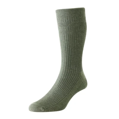 Image of Mens 1 Pair HJ Hall Original Cotton Softop Socks Mid Grey Melange 6 11