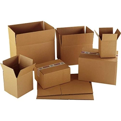 Image of 5 x Brown Double Walled Cardboard Boxes Ideal for Moving House, Storage, Packing (18x18x18&quot;)