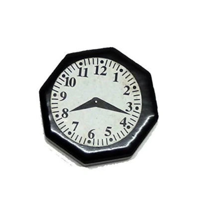 Image of Melody Jane Dolls House Round Dark Oak Wooden Wall Clock Miniature 1:12 Accessory