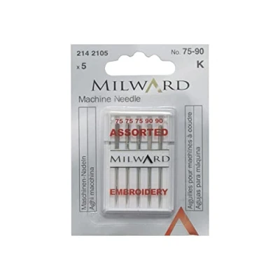 Image of Embroidery Sewing Machine Needles, 75/11(3), 90/14(2)