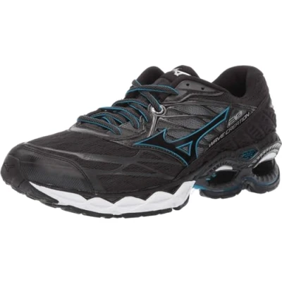 Image of Mizuno Men&#039;s Wave Creation 20 Running Shoe, Black/Blue, 11 UK