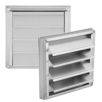 Image of Air Vent Grill, 95mm Stainless Steel Wall Duct Grill Square Fan Outlet Tumble Dryer Extractor, Silver