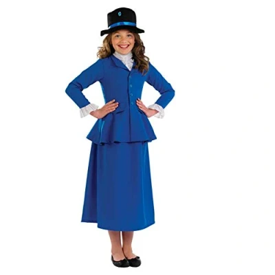 Image of Fun Shack Victorian Nanny Costume Girl, World Book Day Costumes for Girls, Kids Girls Large