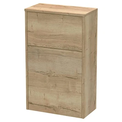 Image of Hudson Reed NPF1841 Juno Modern Bathroom WC Unit (Excluding Pan and Cistern), 550mm, Woodgrain Autumn Oak