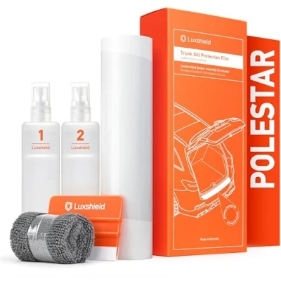 Image of Luxshield Car Bumper Protector Set For Polestar 2 I 2020 2024 Rear guards cars, anti scratch, Paint Protection Sill Transparent