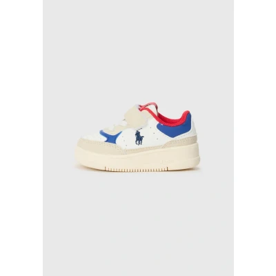 Image of Polo Ralph Lauren Masters Court II Unisex Trainers white/multicoloured for kids, Size: 2.5, White/multi/coloured shoes