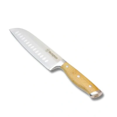 Image of Westinghouse 17.5cm Japanese Santoku Knife for Home Kitchen and Restaurant, Stainless Steel Blade with Ergonomic Handle Cutting Fruit, Vegetables Meat, Bamboo