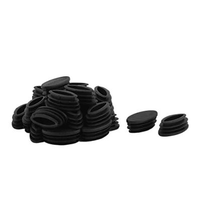 Image of sourcing map Plastic Table Feet Oval Design Tube Pipe Insert End Cap 20mm x 39mm 30Pcs Black