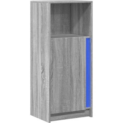 Image of vidaXL Sideboard with LED Grey Sonoma 42.5x34x100 cm Engineered Wood