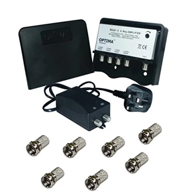 Image of Vision Optima 4 Way TV Aerial Masthead Amplifier Black ma20
