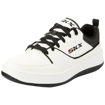 Image of Skechers Men&#039;s Sport Court 92 Ottoman Trainers, White Duraleather/Black Trim, 9 UK