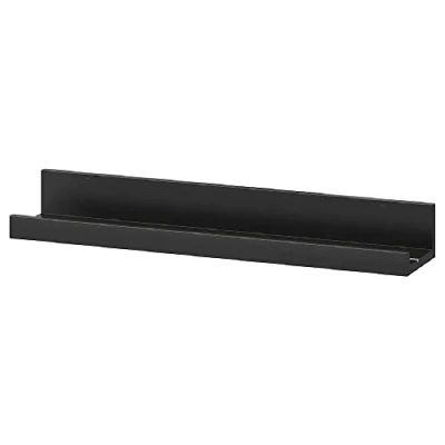 Image of I K E A MOSSLANDA Picture Photo Frame Ledge Black Wall Hanging Mounted Shelf Heavy Duty Home Decoration 55 cm + Free Mobile Phone Holder Key Chain