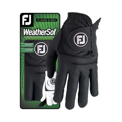 Image of FootJoy WeatherSof Men&#039;s Golf Glove, Black, S