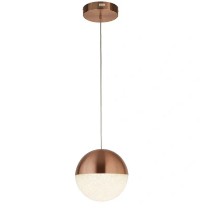 Image of Marbles LED Pendant Copper, Crushed Ice Shade