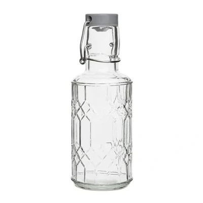 Image of Olympia Geo Glass Water Bottle with Stopper 380ml (Box 6)