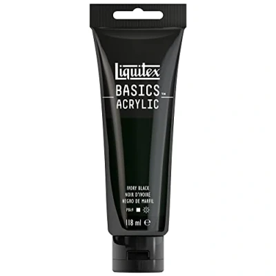Image of LIQUITEX 8870038 Basics Acrylic Paint, Ivory Black, 118 ml Tube