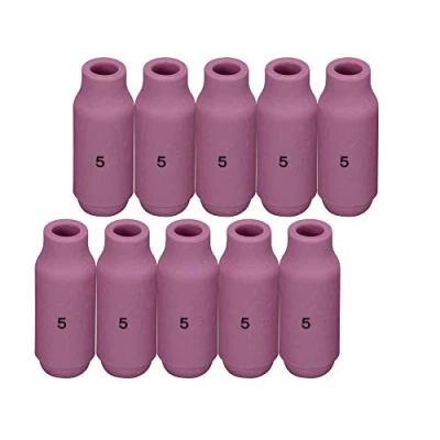 Image of RIVERWELD TIG Alumina Nozzles Shroud Ceramic Cup 10N49 5# D8.0 x 47mm Fit SR WP 17 18 26 Welding Torch 10pk