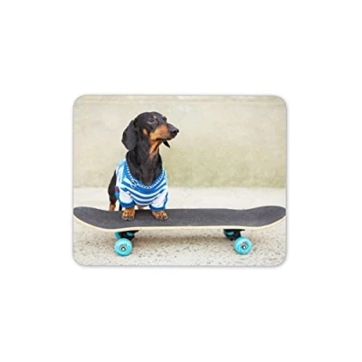 Image of Destination Vinyl Ltd Cute Dachshund Skateboard Mouse Mat Pad Sausage Dog Funny Computer #13274