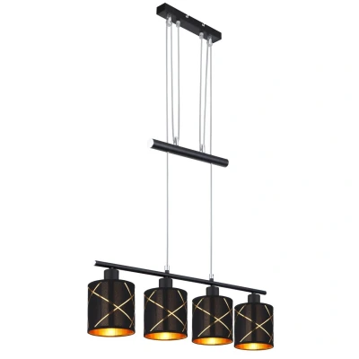 Image of Globo Bemmo hanging light, black/gold, four bulb