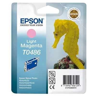 Image of Epson Stylus Photo printer original ink inkjet print cartridge T0486 Light Magenta ( RED )