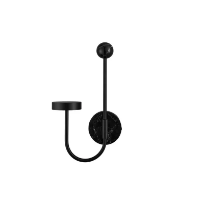 Image of AYTM LED wall light Grasil, black, marble, plug, 54 cm