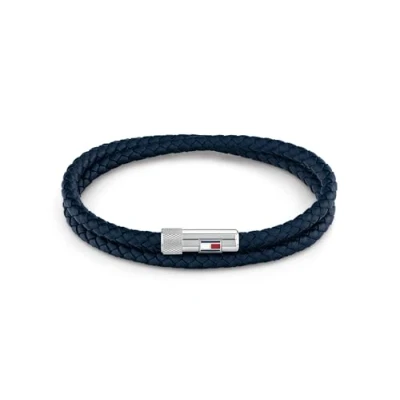 Image of Tommy Hilfiger Jewelry Men&#039;s Leather Bracelet Blue 2790264S