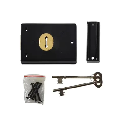 Image of Yale Locks P402 Rim Lock Black Finish 102 x 76mm Visi YALP402BK