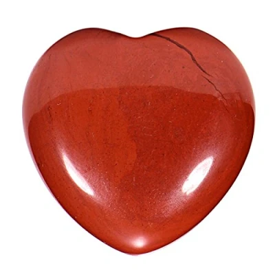 Image of Morella Heart gemstone Red Jasper angel good luck charm guardian to take with you 3 cm 1.18 inch in a velvet bag
