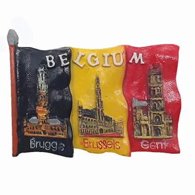 Image of 3D Bruges Ghent Brussels Belgium Fridge Magnet Tourist Souvenir Gift Collection Home &amp; kitchen Decoration Magnetic Sticker Refrigerator