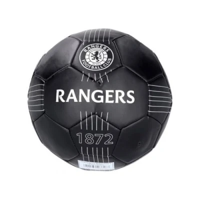 Image of Rangers FC React Crest Leather Detailing Football (5) (Black/White)