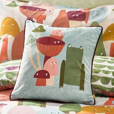 Image of furn. little Funguys Friends Velvet Piped Cushion Cover