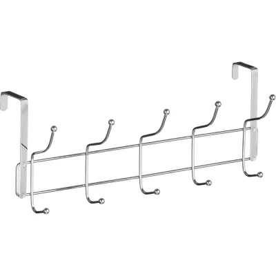 Image of Premier Housewares Over Door Hanger with 10 Hooks the Hook for Bedroom Anti Slip Back of Chrome Finish Wire Frame