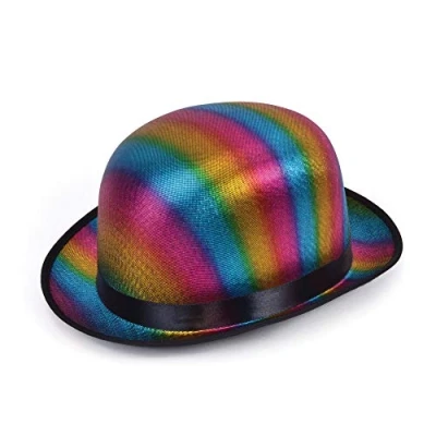 Image of Bristol Novelty BH714 Bowler Rainbow Coloured hat, Men, Women, Multicolour