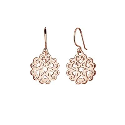 Image of Elli Women Earring Ornament Heart Star Floral 925 Silver Rose Gold Plated Earrings