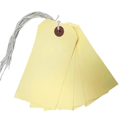 Image of Box of 1000 Ivory Strung Tags 120mm x 60mm