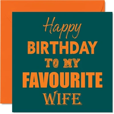 Image of Funny Birthday Cards for Wife Happy To My Favourite Joke Card from Husband Partner, Wifey Gift, 145mm x Greeting Gift
