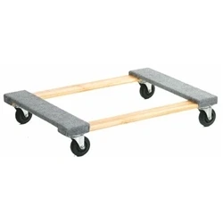 Image of Large Carpeted Dolly; 600 x 900; Swivel Castors; Hardwood; Wood/Grey