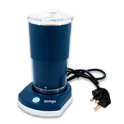 Image of Venga! Compact Mini Electric Kettle, 380 ml, Adjustable Temperature, Double Wall, Temperature Display, Navy Blue/Stainless Steel, 600 W, VG TMUG 3000 BU BS