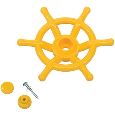 Image of Little Duck Bear Pirate Boat Steering Wheel Solid Plastic Kids Climbing Frames or Tree Houses Yellow Heavy Duty.