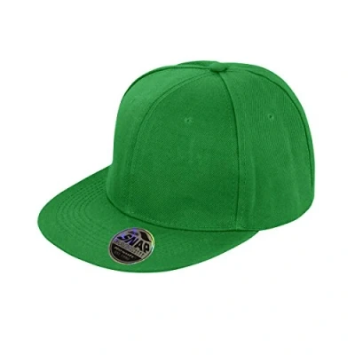 Image of Result Unisex Core Bronx Original Flat Peak Snapback Solid Colour Cap (One Size) (Emerald)