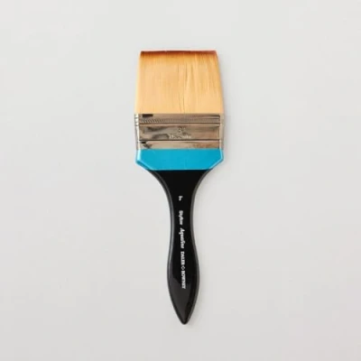 Image of Daler Rowney Aquafine Watercolour Brush, Soft Synthetic Hair, Short Handle, Skyflow, 3in